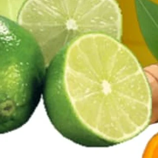 Fresh lime cut in half